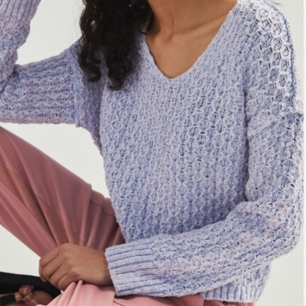 Anthropologie Pilcro Christian Knit Chunky Sweater Marled Lavender Size Small